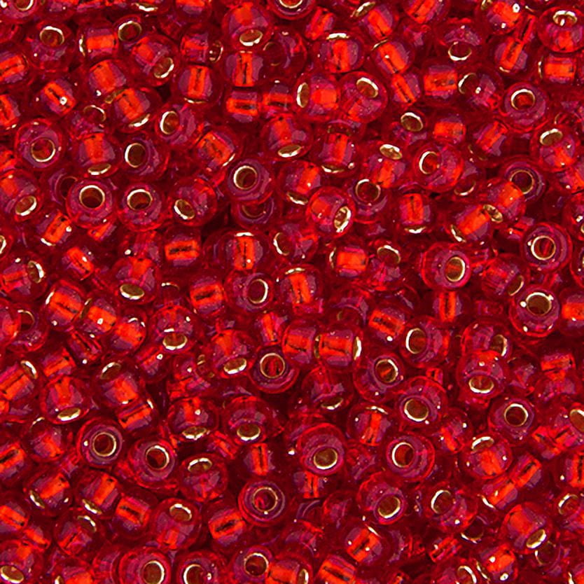 Miyuki Glass Seed Beads 11/0 (250g) DB0010 Silverlined Flame Red Bead