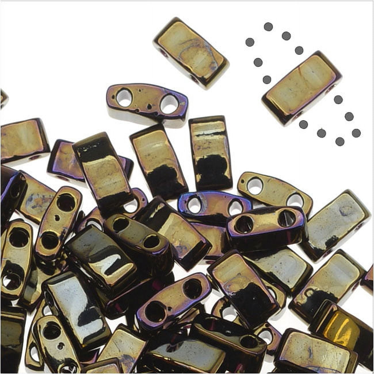 Miyuki Half Tila 2 Hole Rectangle Beads 5x2.3mm - Brown Iris 7.8 Grams