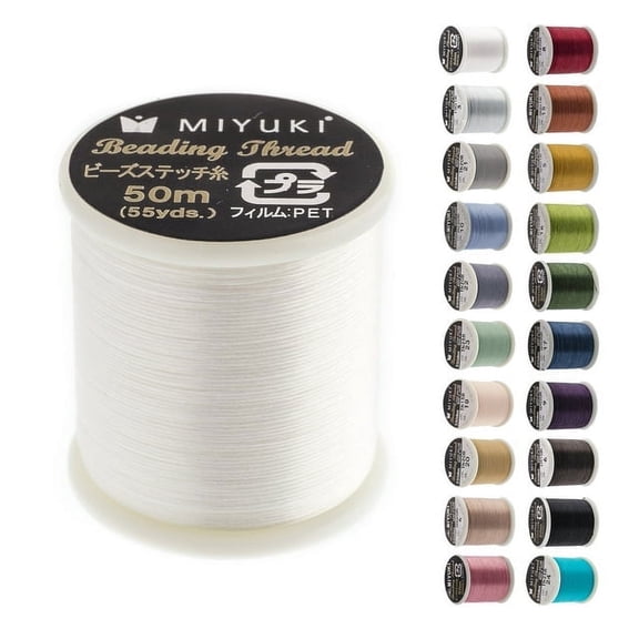 MIYUKI Nylon Beading Thread B, Eggshell, 50m, 0.203mm for Jewelry Making & Beading