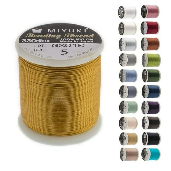Miyuki Nylon Beading Thread B Gold (50m) for DIY Jewelry Making