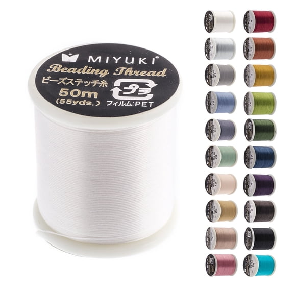 Miyuki Nylon Beading Thread B White (50m) for DIY Jewelry Making