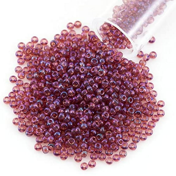 Miyuki Round Rocaille Seed Bead 15/0 Gold Luster Dark Pink