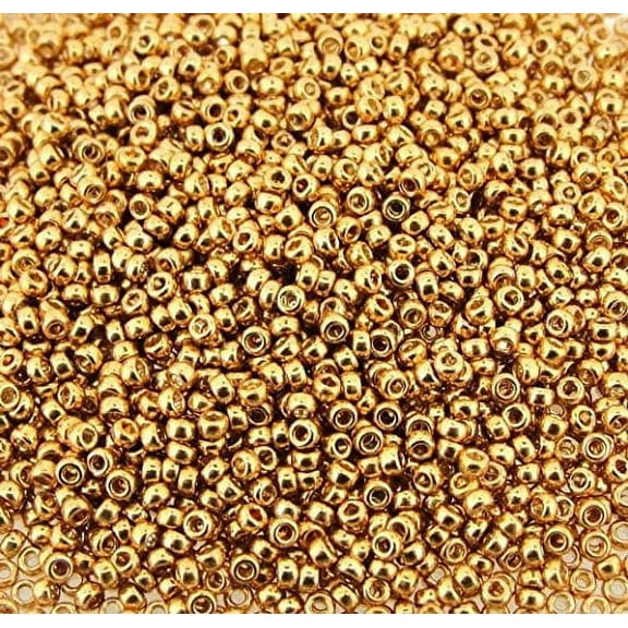 Miyuki Round Rocaille's Seed Beads Size 15/0 8.2g Duracoat Galvanized Gold