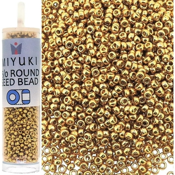 Miyuki Round Rocaille's Seed Beads Size 15/0 8.2g Duracoat Galvanized Gold
