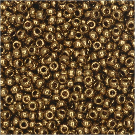 Miyuki Round Seed Beads, 11/0 Size, 8.5 Gram Tube, 457L Metallic Light Bronze