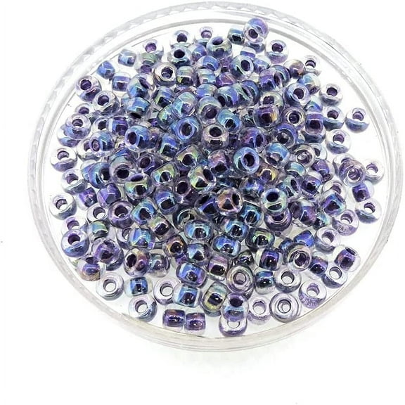 Miyuki Round Seed Beads Size 6/0 20g Amethyst Lined Crystal AB