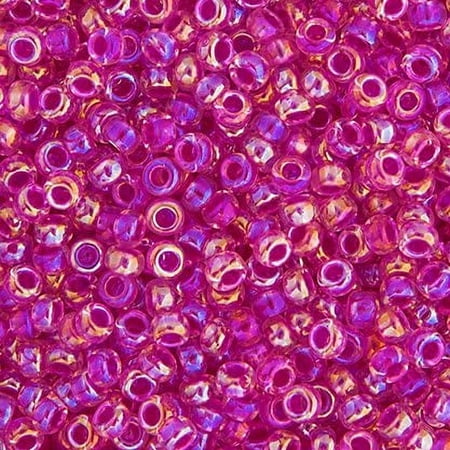 Miyuki Seed Bead 11/0 APX.22g - Crystal Hot Pink Lined AB Japanese Glass Seed Beads