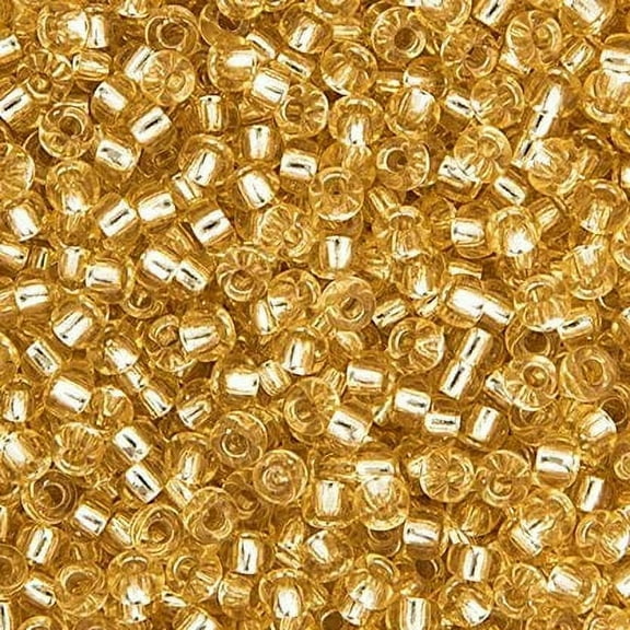 Miyuki Seed Bead 11/0 APX.22g - Lt.Gold Silver Lined Japanese Glass Seed Beads