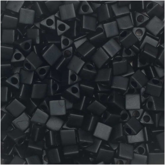 Miyuki, Sharp Triangle Beads 8/0, 7.2 Grams, Matte Black