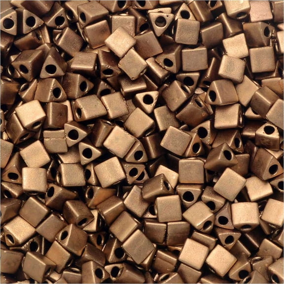 Miyuki, Sharp Triangle Beads 8/0, 7.2 Grams, Matte Metallic Dark Bronze