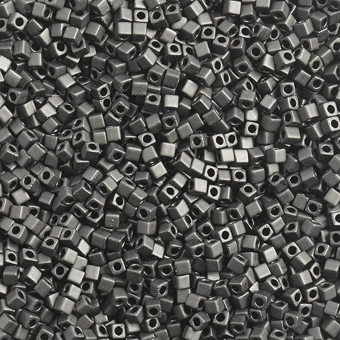 Miyuki Square/Cube 1.8mm (250g) Black Opaque Matte Glass Square Bead for Jewelry Bracelets, Necklaces Decoration Design Making
