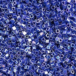 Miyuki Square/Cube 1.8mm (250g) Cobalt Blue Opaque AB Glass Square Bead for Jewelry Bracelets, Necklaces Decoration Design Making
