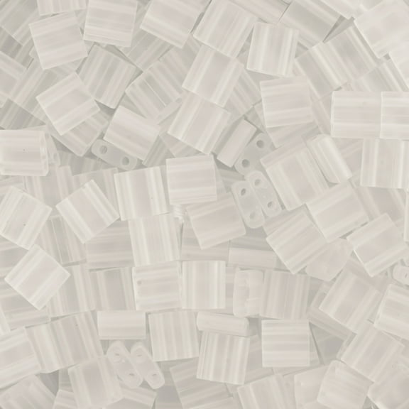 Miyuki TILA 5mm 2-Hole Square Glass Beads TL-131F Transparent Crystal Matte 5.2 Grams