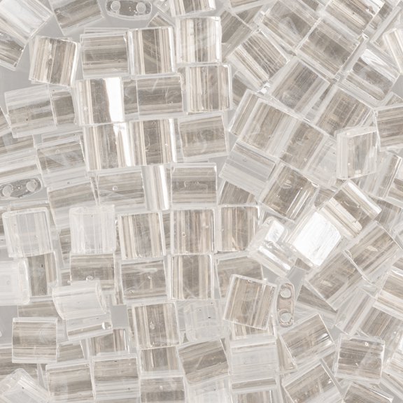 Miyuki TILA 5mm 2-Hole Square Glass Beads TL-160 Transparent Crystal Luster 5.2 Grams