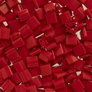 Miyuki TILA 5mm 2-Hole Square Glass Beads TL-408 Opaque Red 5.2 Grams