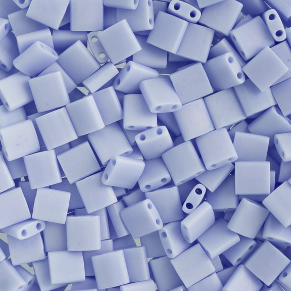 Miyuki TILA 5mm 2-Hole Square Glass Beads TL-494FR Opaque Lapis Blue AB Matte 5.2 Grams