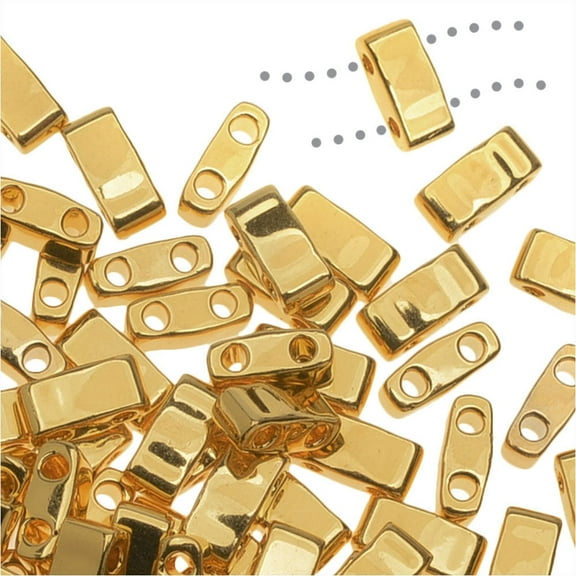 Miyuki Tila 5mm Half Cut 24kt Gold-Plated Beading, 180 Pieces