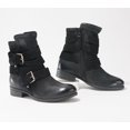 thumbnail image 1 of Miz Mooz Leather Buckle Wide Width Ankle Boots -Shane in Black, 1 of 4