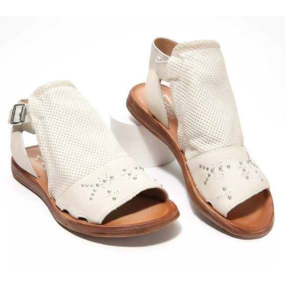 Miz Mooz Leather Wide Width Ankle Strap Sandals Linen
