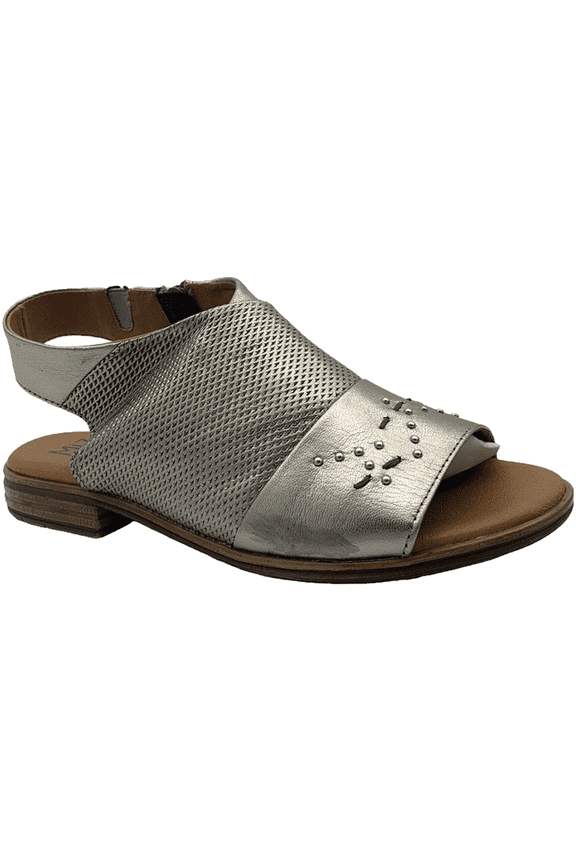 Leather Wide Width Side-Zip Sandal Darcie Pewter