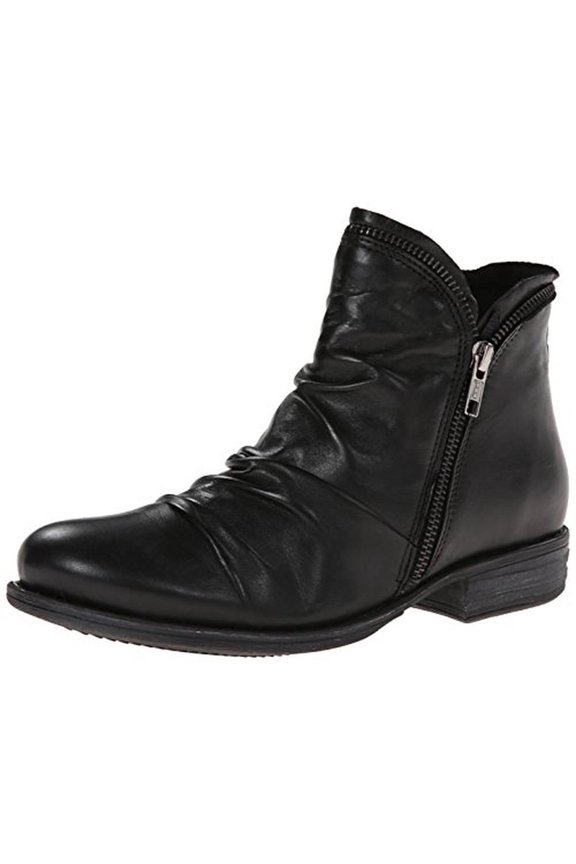 Womens Luna Leather Ruched Ankle Boots