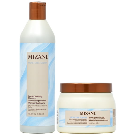 Mizani Moisture Fusion Set 1 - Gentle Clarifying Shampoo + Intense Moisturizing Hair Mask 16.9 Oz