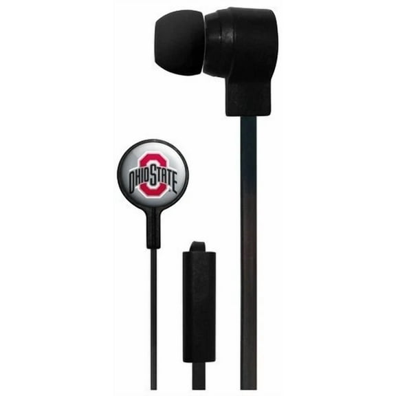 Mizco Ncaa Black Stereo Earbuds W/Microphone For All Devices, Ohio State, *New*