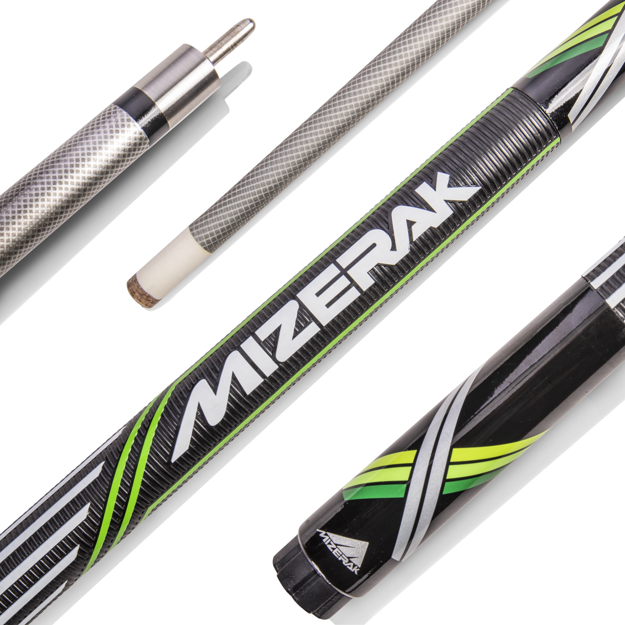 Mizerak 58" Green Graphite Sport Grip Cue with Stainless Steel Joint