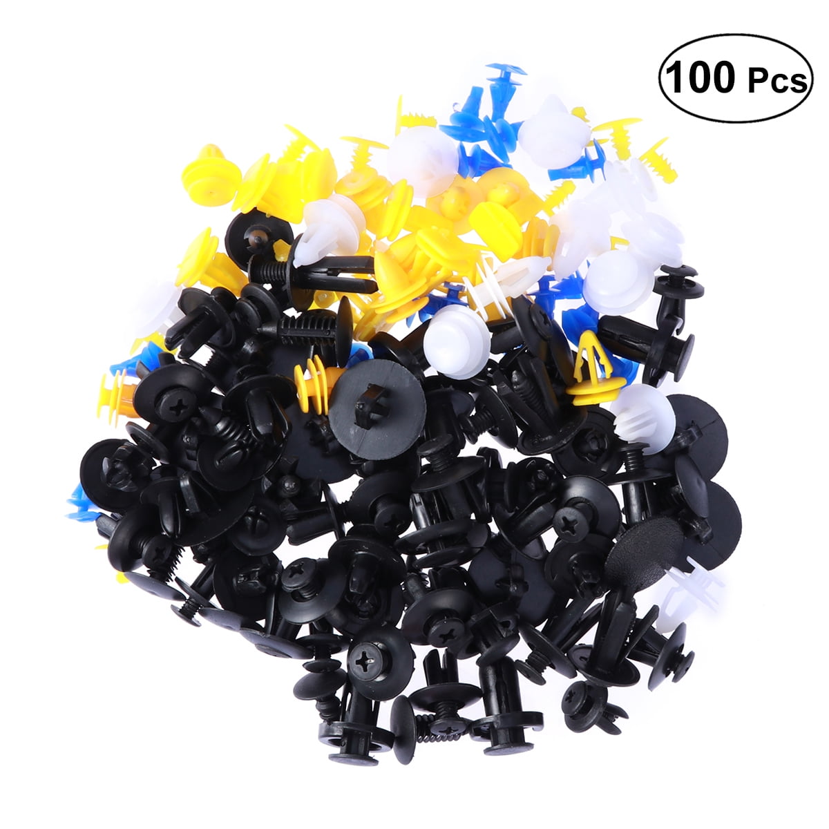 Mizh 100 Pcs Nylon Automotive Push Bumper Fastener Rivet Clips Car Push ...