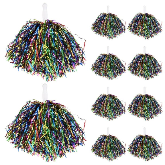 WEAVILUX 10-Pack Cheerleader Pom Poms for Team Spirit, School Sports, Dance, and Party Accessories