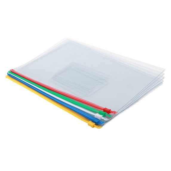Simple File Bag Mizh 10pcs Transparent Zipper File Bags Colored A4 Document Holder ...