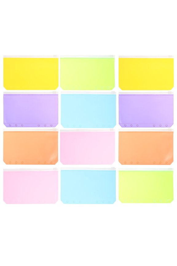 Bill Storage Pouches Green Document Storage 12Pcs 6.7X4.1X0.04In