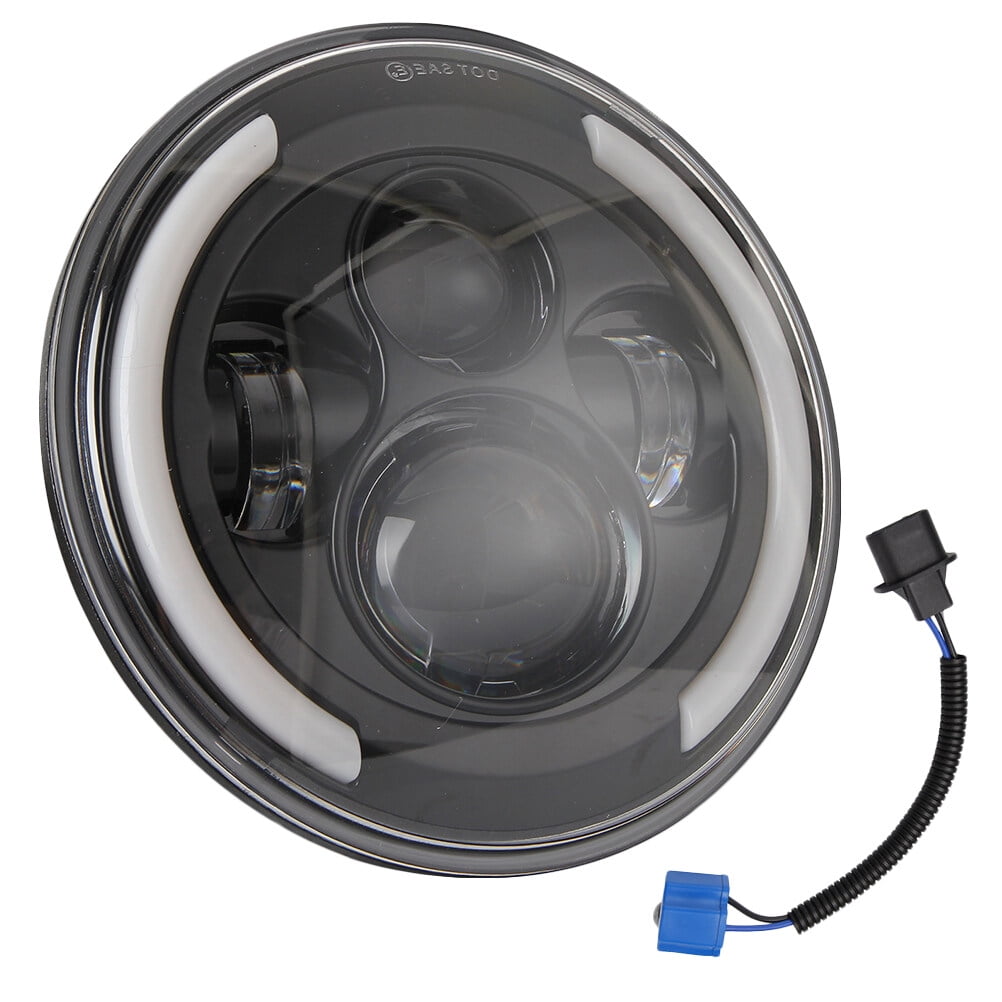 Mizh 1PC 200W 7 Inches Offroad Led Round Light Large Lamp Highlight Motorcycle Headlights Road Driving LED Work Light for Car Offroad Motorcycle (Black)