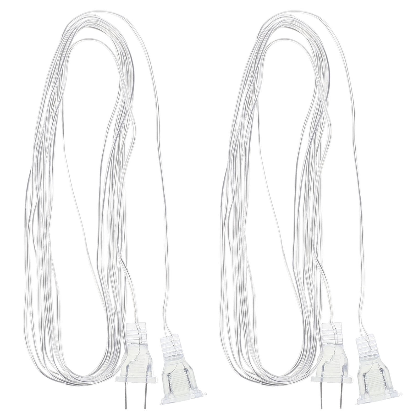 Mizh 2 Pcs Clear Extension Cords Invisible Extension Cord Christmas Light Extension For Indoor Outdoor With US Plug