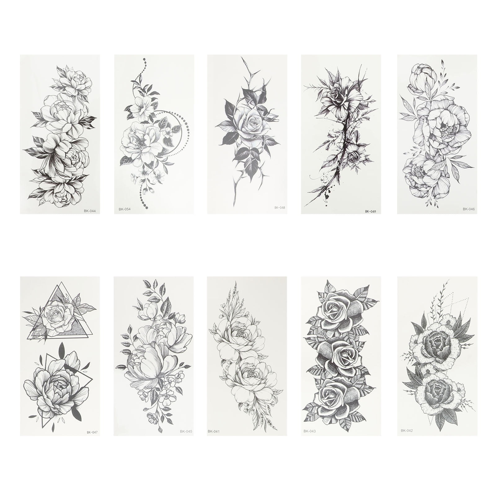 Mizh 20 Sheets Fake Tattoos Temporary Tattoo Stickers Flower Tattoo Temporary Tattoos