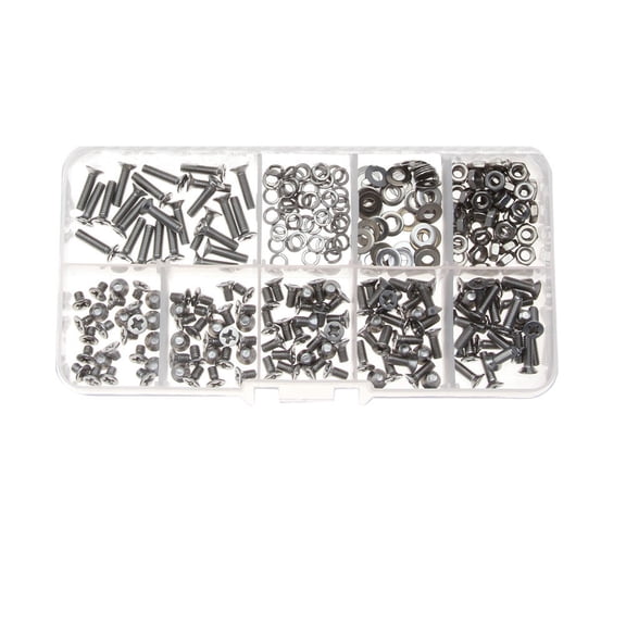 Mizh 300Pcs Assorted Screw Accessories Screws Nuts Gaskets Kit Countersunk Head Screw Set Repairing Tools