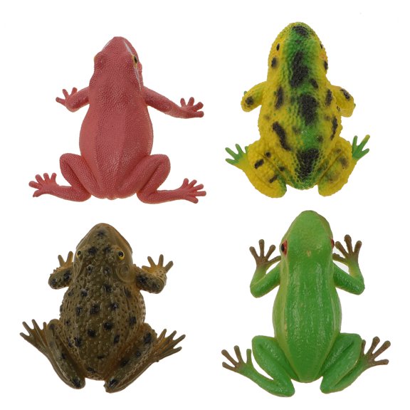 Mizh 4 Pcs Simulation Frogs Lifelike Frogs Vivid Artificial Frogs for Home Decoration