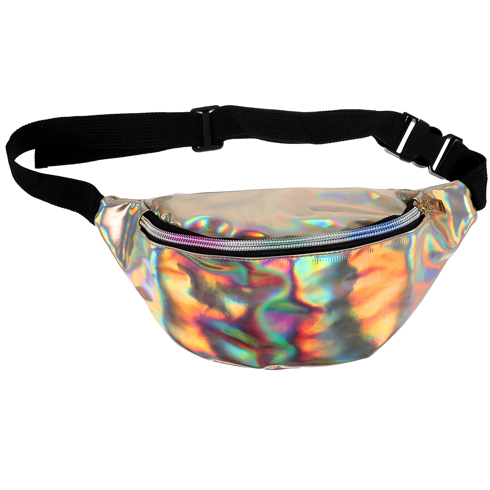 Mizh Fashion Holographic PU Leather Shinning Fanny Pack Waist Packs for ...