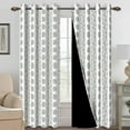 thumbnail image 1 of Mizhona Blackout Curtains for Living Room Bedroom Black Window Curtains Stripes Thermal Curtains Set of 2,52"x96", 1 of 4