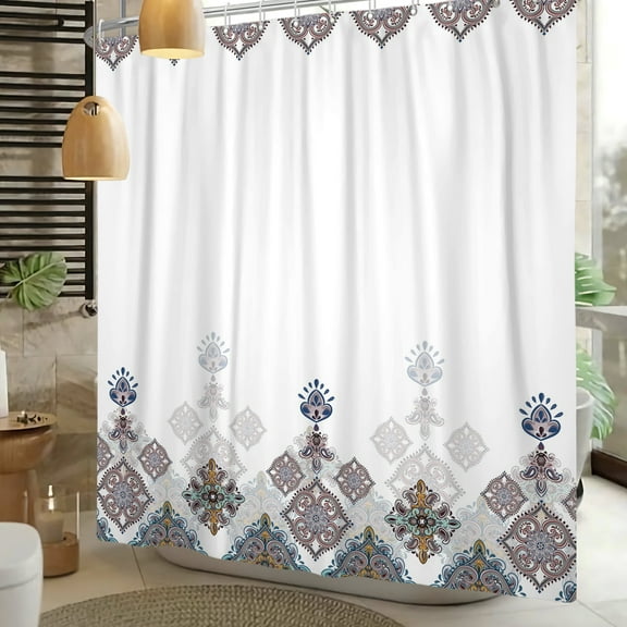 Mizhona Boho Geometric Shower Curtain for Bathroom Waterproof Abstract Modern Aesthetic Decoration Washable 72"X72"