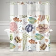 thumbnail image 1 of Mizhona Colorful Sea Plants No Hook Shower Curtain with Snap in Liner,Summer Hookless Bath Curtain,71"× 86", 1 of 6