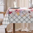 thumbnail image 1 of Mizhona Easter Bunny Rectange Tablecloth Rabbit with Floral Table Cloth for Dinning,Kitchen,Party，60" x 84", 1 of 6