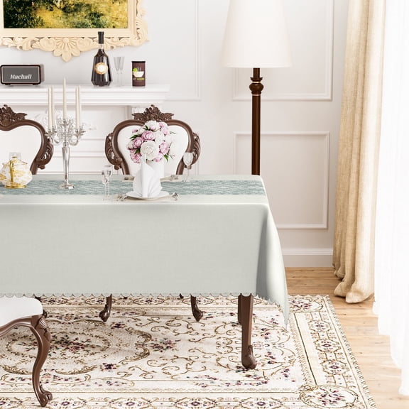Mizhona Geometric Patterned Tablecloth Rectangle,Table Runner Design Table Cloth for Kitchen Dinner Decor,54"x72"