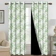 thumbnail image 1 of Mizhona Green Blackout Curtains for Bedroom,Rustic Flower Leaves Printed Room Darkening Curtains Set of 2,42"x108", 1 of 5
