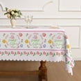 thumbnail image 1 of Mizhona Happy Easter Tablecloth Rectangle,Spring Floral Table Cloth for Kitchen Dinner Decor,60"x84", 1 of 5