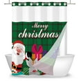 thumbnail image 1 of Mizhona Merry Christmas Green No Hooks Shower Curtains with Snap in Liner Santa Claus Gifts Holiday Hookless Fabric Bathroom Curtain，71"× 86", 1 of 4
