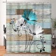 thumbnail image 1 of Mizhona Rustic Floral Shower Curtain Farmhouse Board Wooden Bathroom Curtains Country Daisy Flowers Bathroom Decor 72"X72", 1 of 5