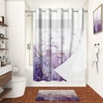 thumbnail image 1 of Mizhona Shower Curtain with Liner Purple Marble No Hook Shower Curtain for Bathroom ,71"x74", 1 of 8