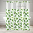 thumbnail image 1 of Mizhona St.Patricks Day No Hook Shower Curtain with Snap in Liner，Green Clover Hookless Bath Curtain,71"× 74", 1 of 6