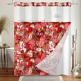 thumbnail image 1 of Mizhona Valentine's Day No Hooks Shower Curtains with Snap in Liner Pink Red Love Hearts Hookless Fabric Bathroom Curtain,71"× 83", 1 of 1